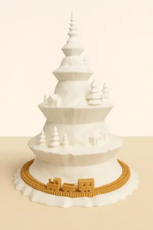 Deko-Weihnachtsbaum mit Zug