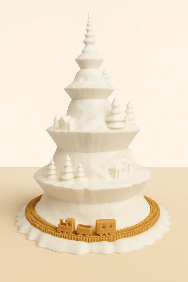 Deko-Weihnachtsbaum mit Zug