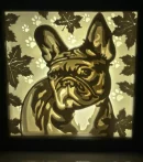 Leuchtrahmen Französische Bulldogge beleuchtet – dekorative LED Hundedeko