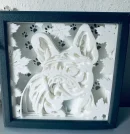 Leuchtrahmen Französische Bulldogge unbeleuchtet – 3D LED Schattenbox Hund
