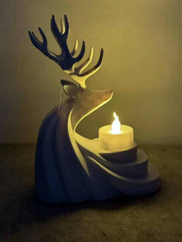 Rentier Kerzenhalter dekorativ für LED-Teelichter, elegante Weihnachtsdekoration