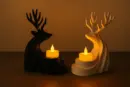 Eleganter Rentier Kerzenhalter als Weihnachtsdeko, geeignet für LED-Teelichter