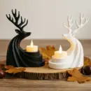 Rentier Kerzenhalter dekorativ für LED-Teelichter, elegante Weihnachtsdekoration