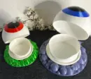 Schale in Augenform zum Aufklappen, geöffnet