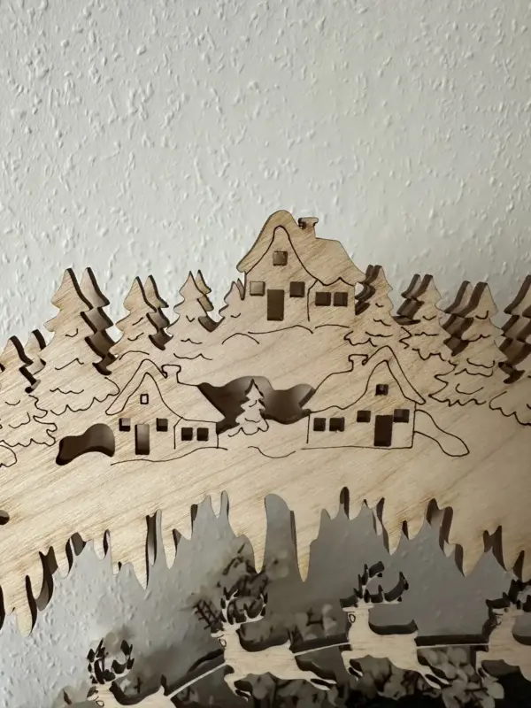 Schwibbogen Weihnachtsdorf – Winterlandschaft auf 2 Etagen – Bild 5