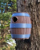 Vogelhaus/Nistkasten Fass im Garten