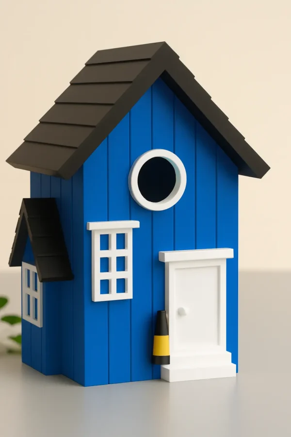 Vogelhaus/Nistkasten Häuschen an Baum befestigt