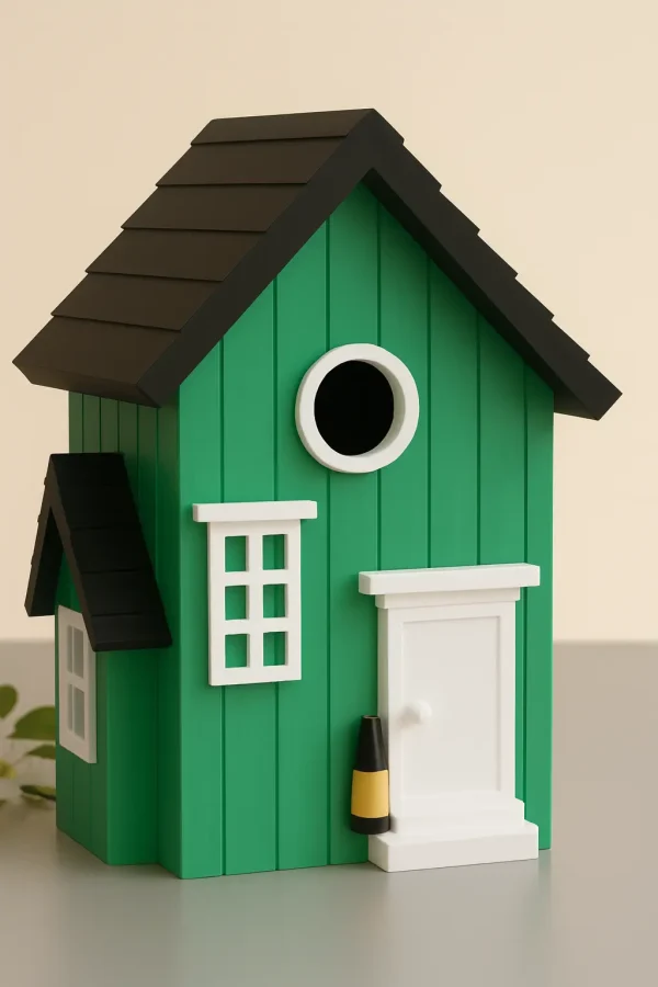 Vogelhaus/Nistkasten Häuschen an Baum befestigt