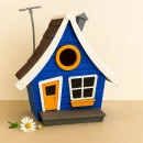 Vogelhaus/Nistkasten Tiny Haus mit Halterung