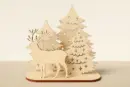 Weihnachtsdeko Rentier mit Tannenbäumen – Vorderansicht