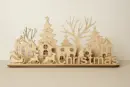 Weihnachtsdorf mit Schlitten – Weihnachtsdeko aus Holz in Natur oder Weiß