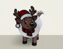 Rudi das Rentier Klopapierhalter für Weihnachten als lustige WC Deko mit festlichem Geweih auf hellem Hintergrund